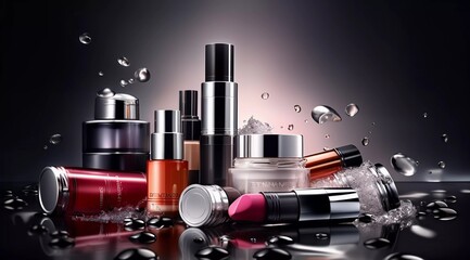 various makeup products, skincare and beauty products, cosmetics picture