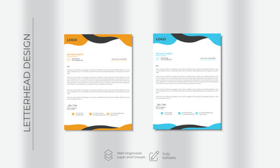 Minimalist concept business style letterhead template design. Professional & modern letterhead 