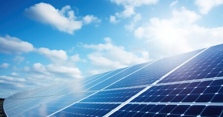 Solar panels harnessing the sun's energy on a bright day