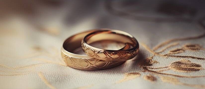 Vintage style picture wedding rings