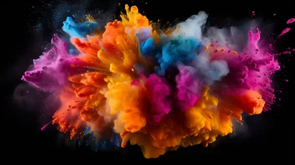 Deurstickers Explosion of colored powder on black background © Ghulam