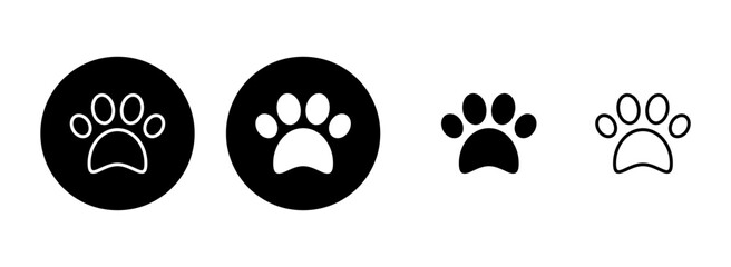 Paw icon set illustration. paw print sign and symbol. dog or cat paw - obrazy, fototapety, plakaty