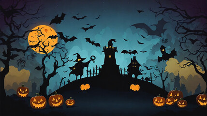 halloween background for poster, banner , wallpaper etc. generative ai 