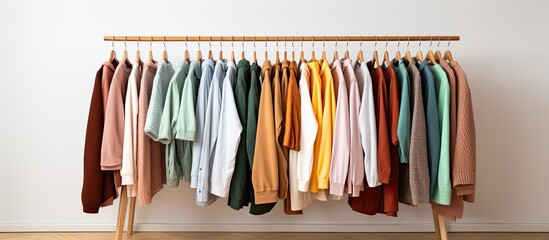 Clothes on bright background