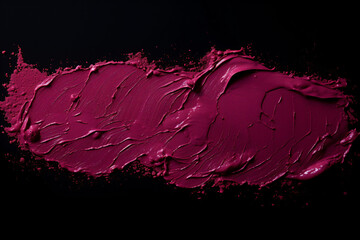 Pink lipstick smudges on a black background with a black background - obrazy, fototapety, plakaty