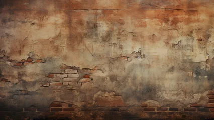 Gordijnen old brick wall background concept © rehan