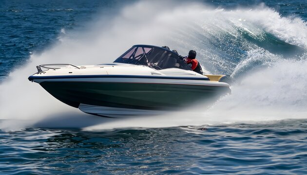 speed boat racing, speedboat racing through waves