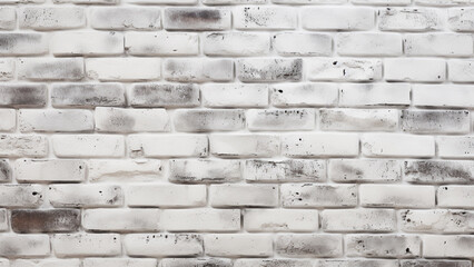 Fototapeta premium White brick wall texture background for stone tile block painted in grey light color wallpaper modern interior and exterior and backdrop design