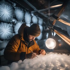 A climatologist studying ice cores from Antarctica to understand historical climate changes1 - obrazy, fototapety, plakaty