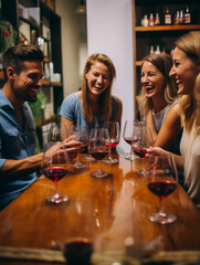 A Photo of Friends Having a DIY Wine Tasting