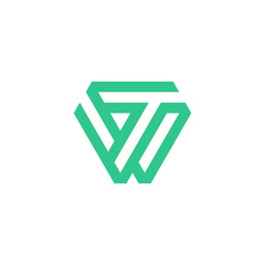 WT letter logo vector tw initials logo vector