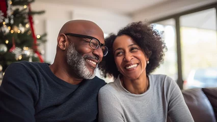 Foto op Plexiglas happy african american couple posing together © Robert