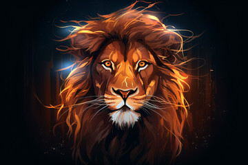 Lion Light Painting cartoon