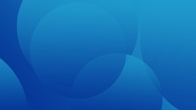 Blue gradient abstract technology background with minimal circle shapes. Loop animation