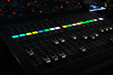 Digital audio sound mixer. selective focus