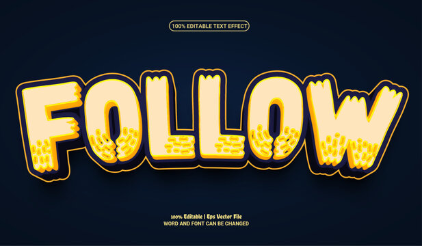 Follw fully editable premium vector text effect