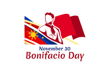 November 30, Happy Bonifacio Day vector illustration. Suitable for greeting card, poster and banner.