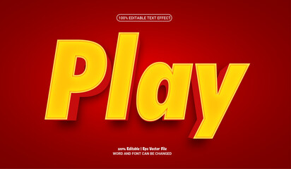 Obraz premium Play fully editable premium vector text effect