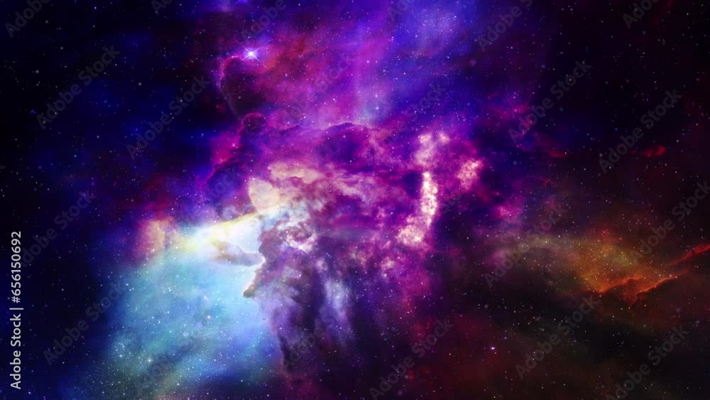 Canvas Prints deep magenta abstract nebula galaxy space travel starfield looping background