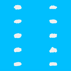 White clouds blue sky vector illustration, Cartoon clouds on blue sky background, Sky vector