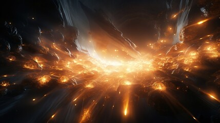 Obraz premium incandescent flare of light, digital art illustration, Generative AI