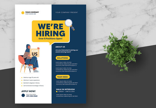 Dark Blue and Yellow Company Open Positions