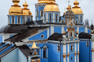 View of the St. Michael Golden-Domed Monastery. Kyiv, Ukraine. Built in the Middle Ages. The...