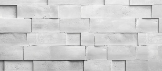 White cement block fence texture and seamless background in panoramic view