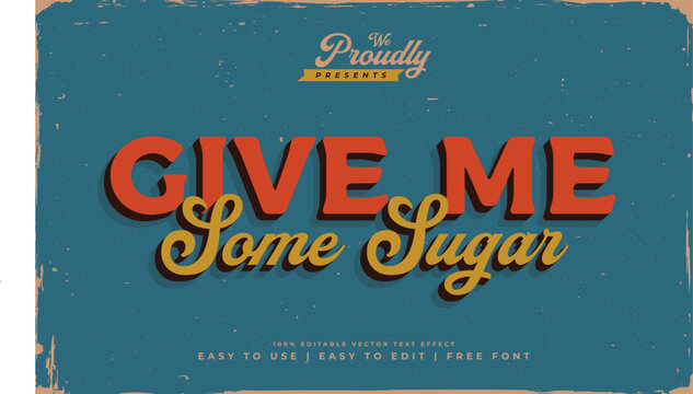 vintage retro rustic old village shabby worn editable text effect