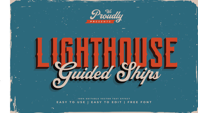 vintage retro rustic old village shabby worn editable text effect