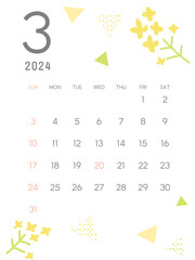 2024年3月のカレンダー
