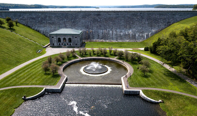 View of a old stone dam.