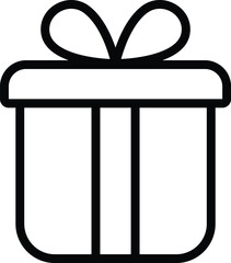 gift box icon. thine line christmas box icon, vector illustration