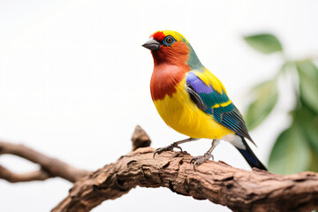 Colorful birds on a white background