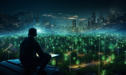 Agriculture technology cannabis farmer man using tablet computer analysis data smart farm