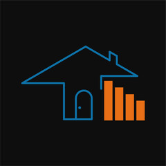 Home and Chart Logo Template 