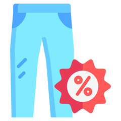 Jeans icon often used in design, websites, or applications, banner, flyer to convey specific concepts related to cyber monday, marketing, shopping.