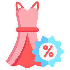 Dress icon often used in design, websites, or applications, banner, flyer to convey specific concepts related to cyber monday, marketing, shopping.