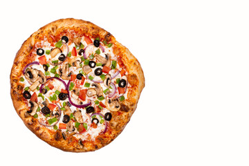 Everything Pizza on White Background