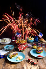 4th July BBQ with Fireworks in background