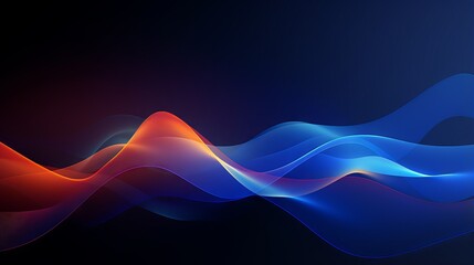 Blue wavy lines on digital technology abstract background for web, poster, and ppt design