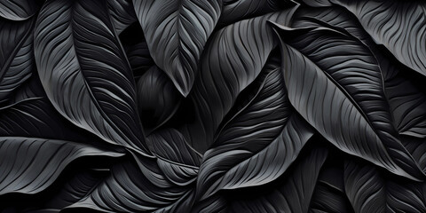 a black background with black leaves