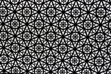 Background of black and white geometric pattern and texture ceiling