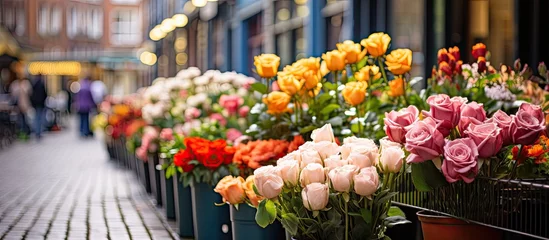 Deurstickers Amsterdam market flowers © 2rogan