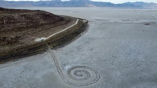 Spiral Jetty Art Earthwork Natural Sculpture at the Great Salt Lake Utah 
