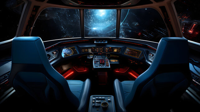cockpit of a futuristic spaceship 