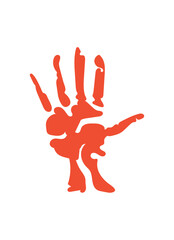 Obraz premium handprint paint color red