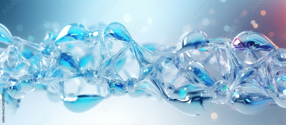Poster computer generated drawing of a see through dna structure