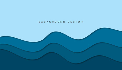 Stylish wavy papercut background design