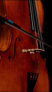 cellos on a black background, fantasy, background for classical music, 3d render